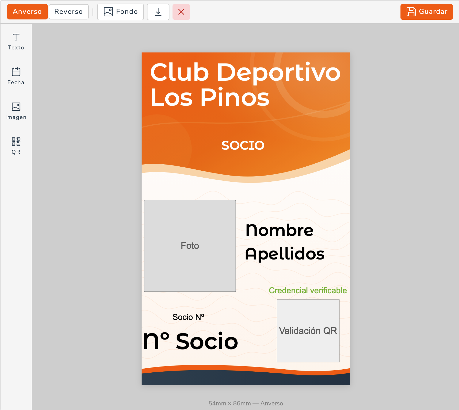 Diseñador de credenciales de Acredita